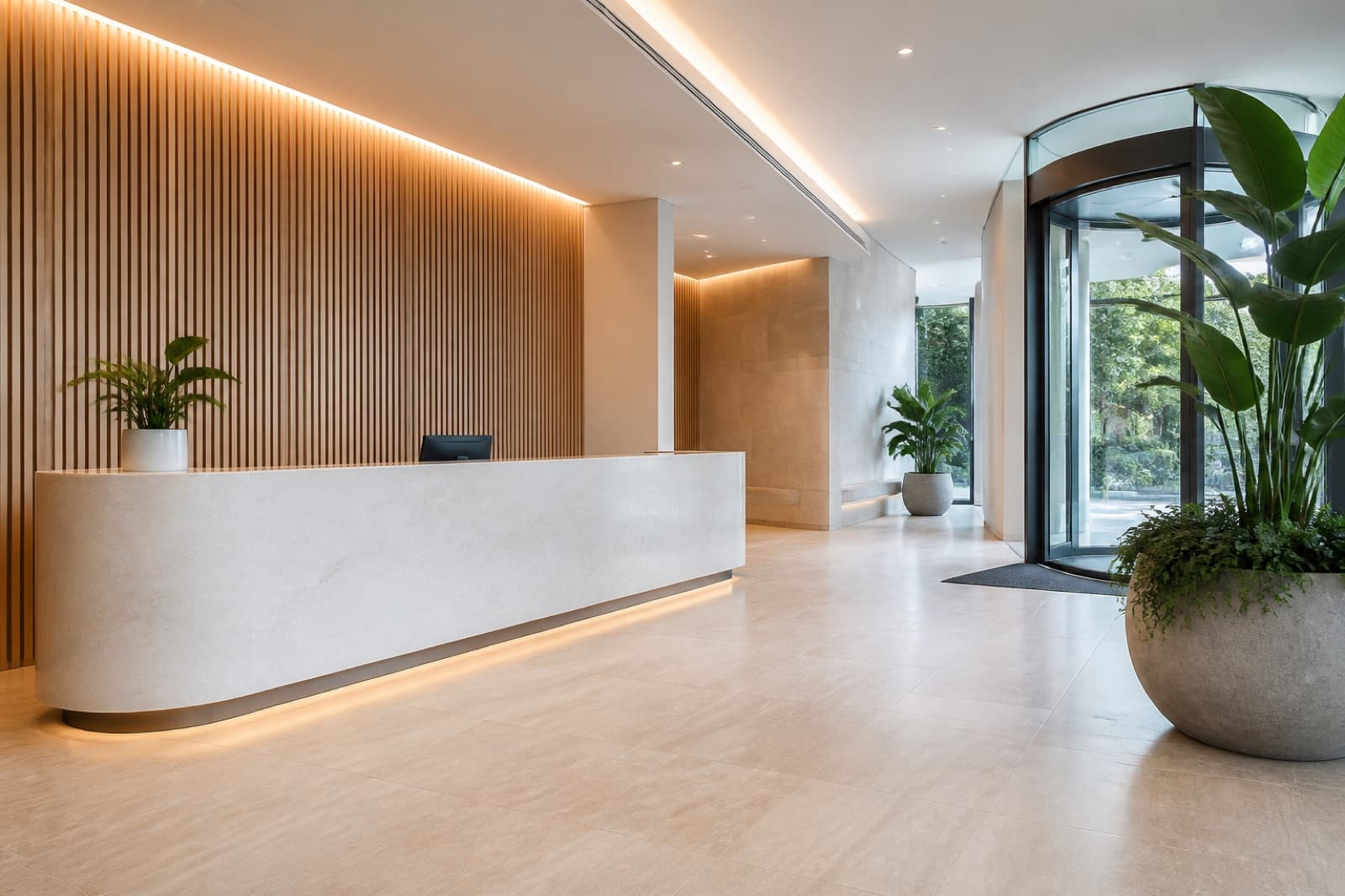 Clean modern Gold Coast commercial lobby