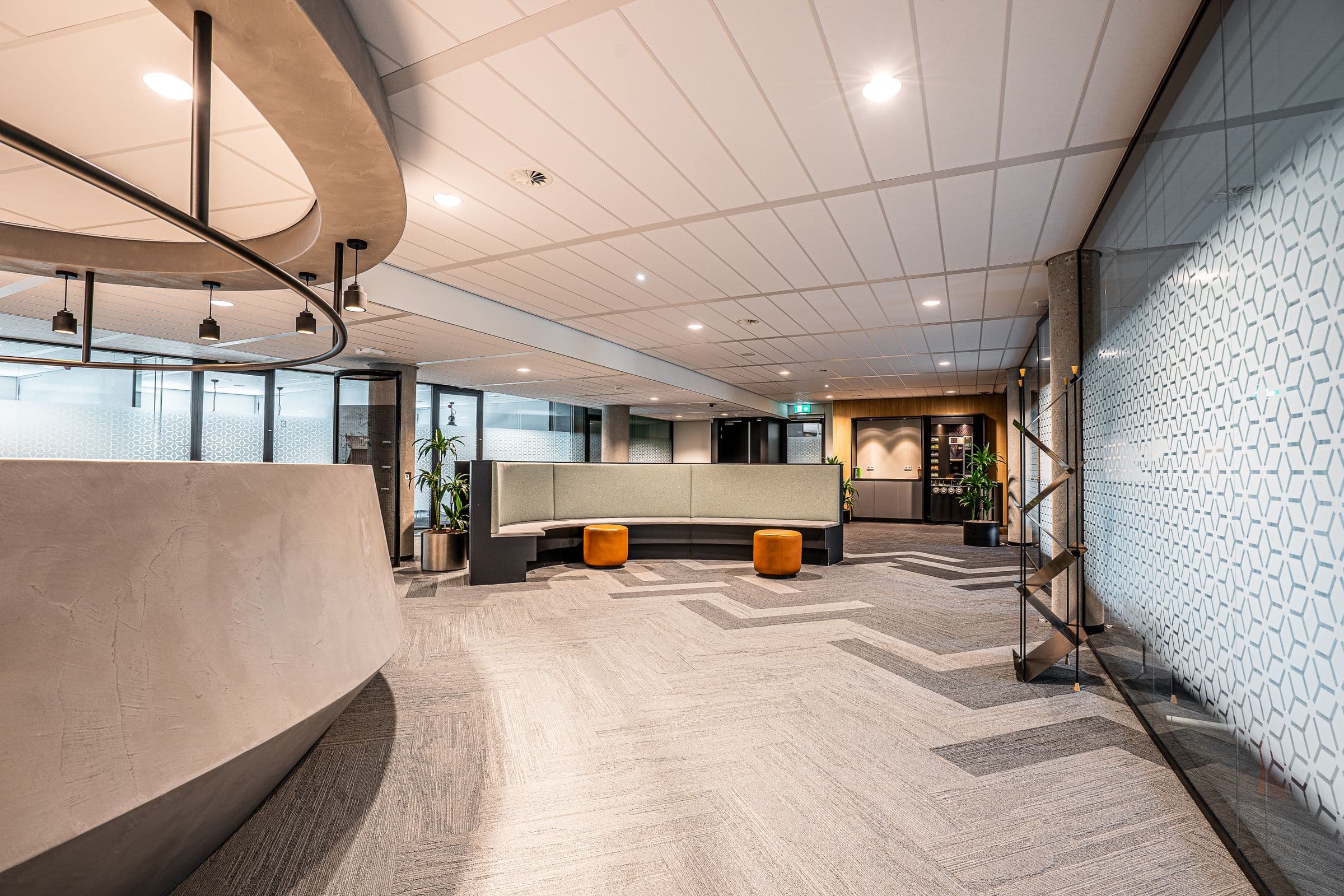 Clean and empty modern commercial reception area